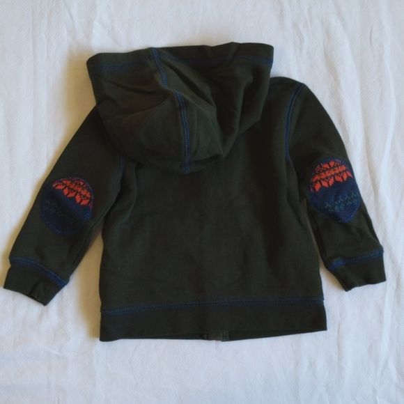 joe fresh zip-up hoodie sweatshirt with elbow patches 12-18 months baby boy - Picture 7 of 7
